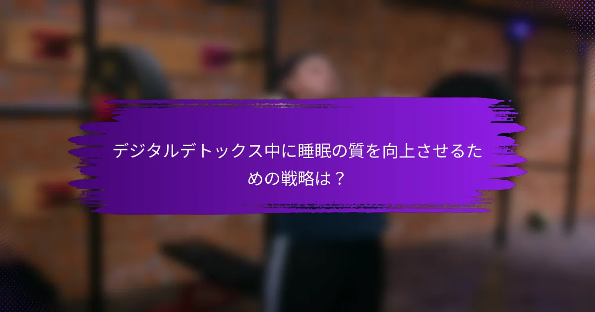 デジタルデトックス中に睡眠の質を向上させるための戦略は？