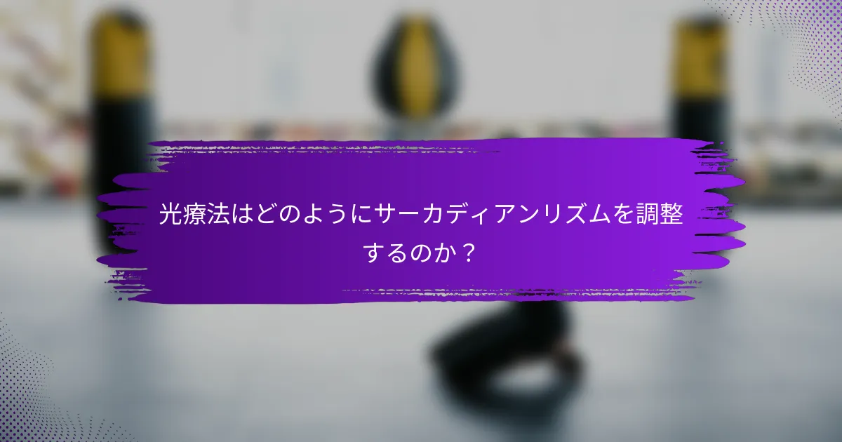 光療法はどのようにサーカディアンリズムを調整するのか？