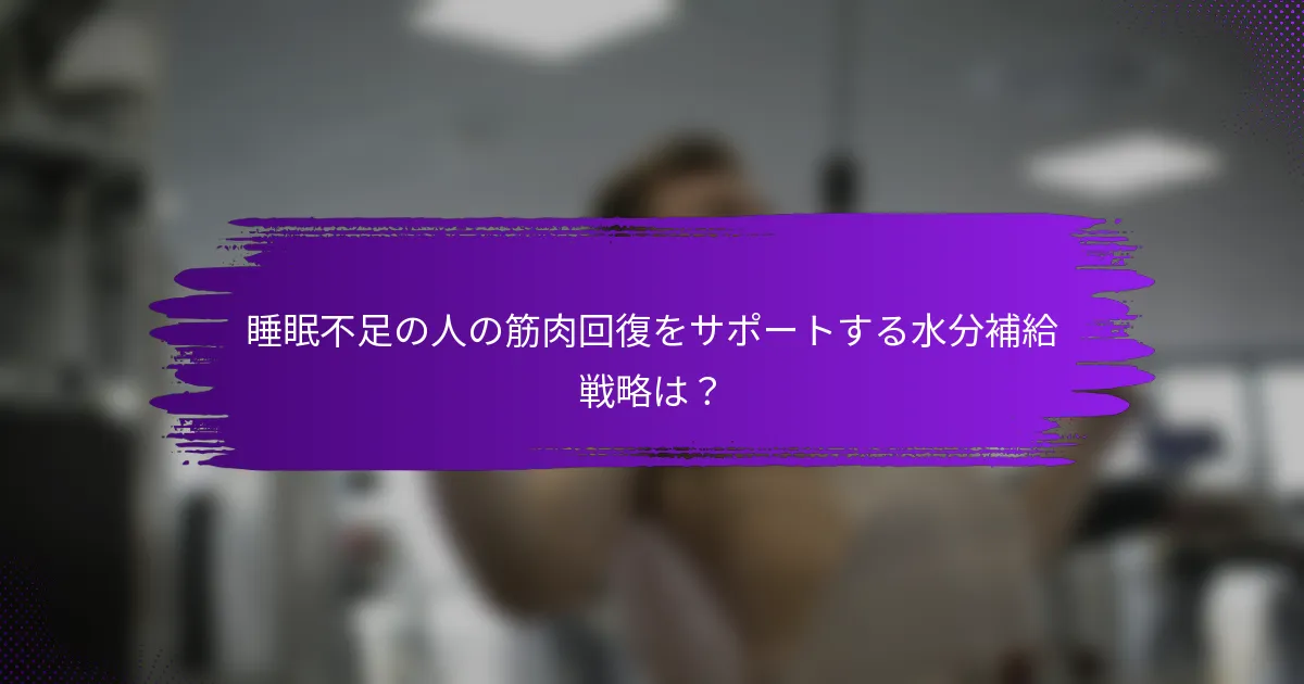 睡眠不足の人の筋肉回復をサポートする水分補給戦略は？