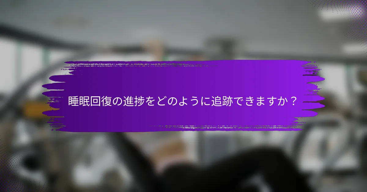 睡眠回復の進捗をどのように追跡できますか？